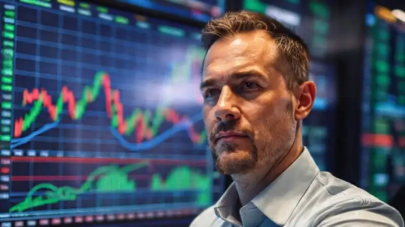 El trader analiza datos del mercado