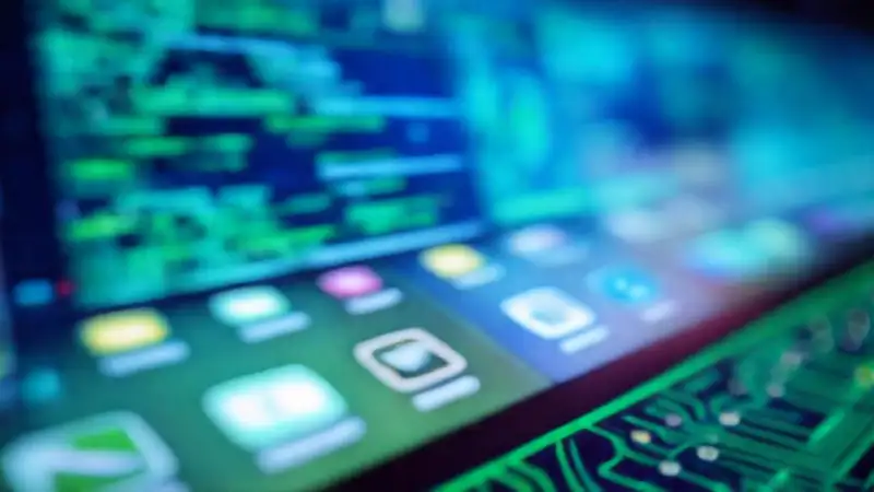 Interfaz digital futurista y vibrante